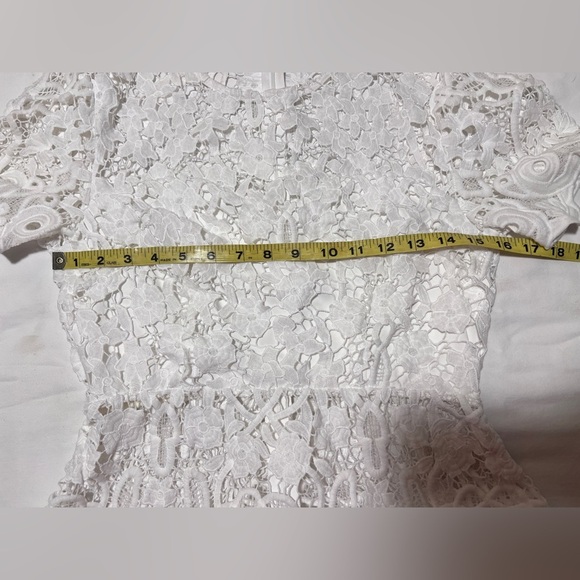 SHILLA White open lace peplum top size S. - Picture 13 of 14